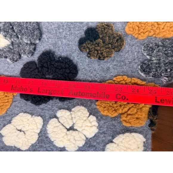 Shana 3D Floral Applique Kimono Jacket Cardigan Gray Black Orange Women's M - Picture 8 of 8